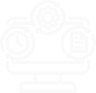 Icono con computadora en referencia a rendimiento